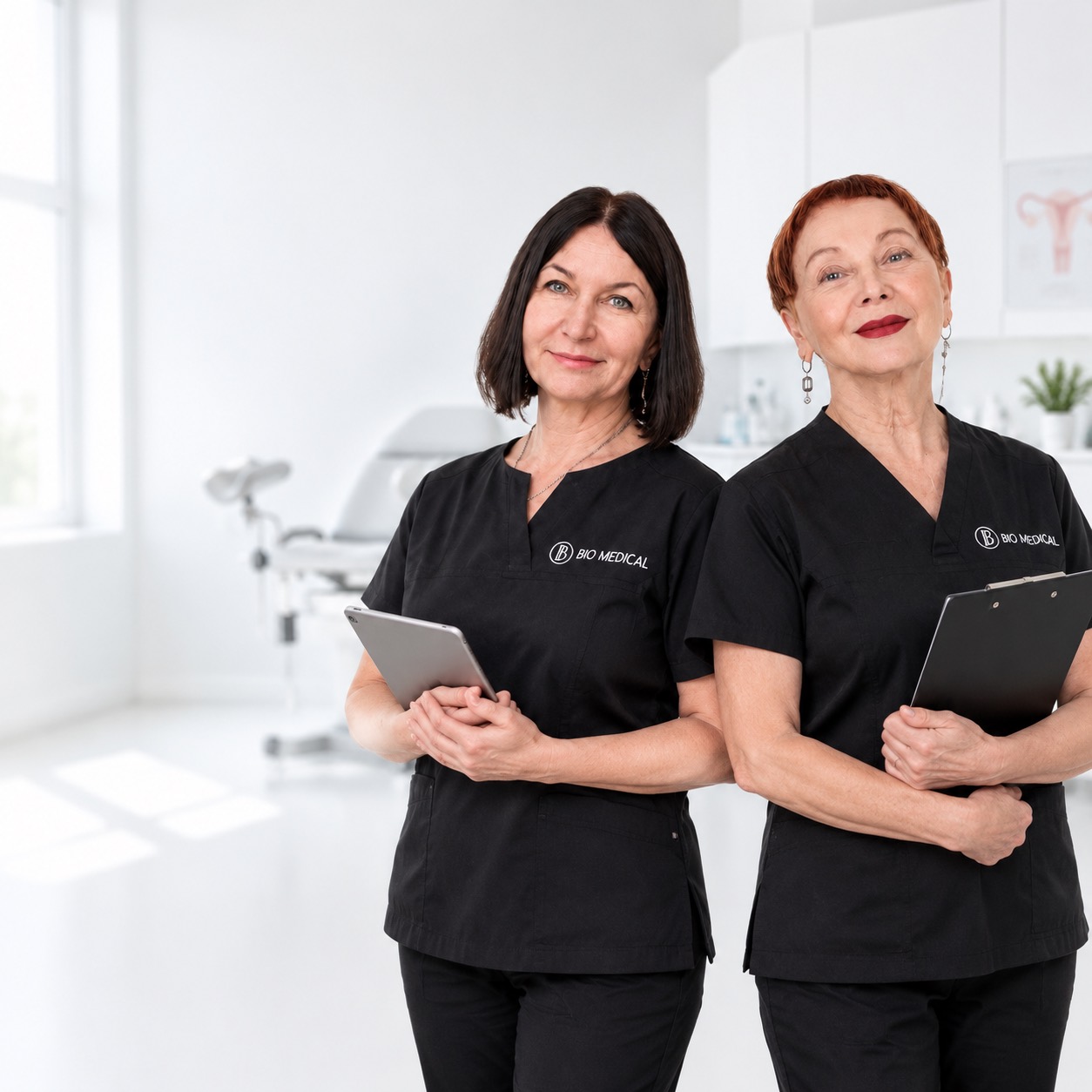 Врачи-гинекологи высшей категории BIO MEDICAL Куц Е. Н. и Вашуткина Е. В. в гинекологическом кабинете, Мурманск